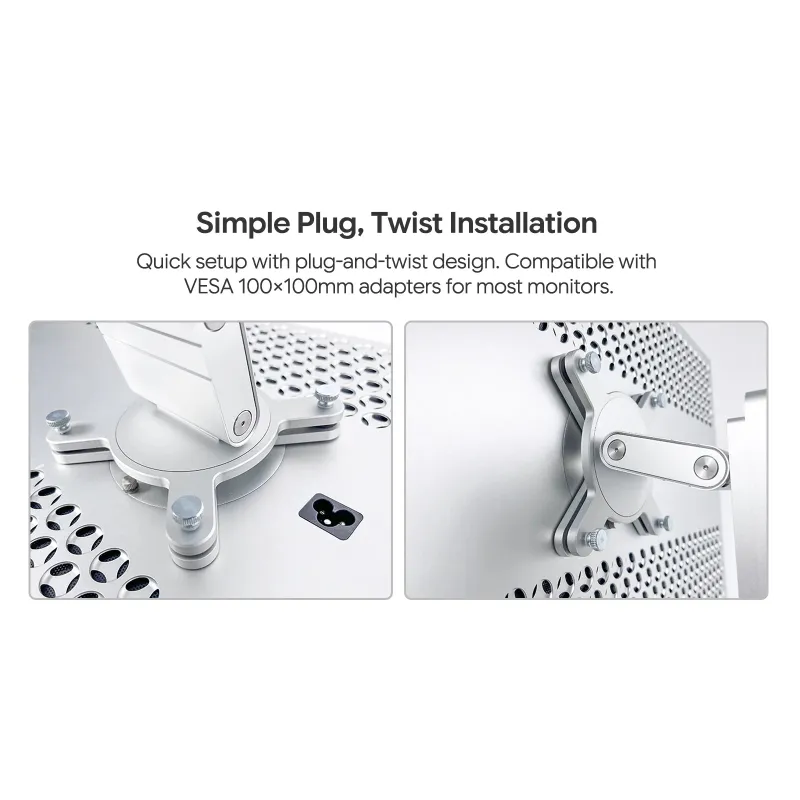 Support VESA universel Kuycon - installation plug and twist