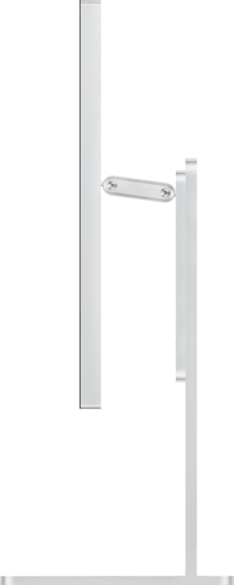 Écran Kuycon P27Z vu de profil sur le pied réglable, écran remonté en position haute